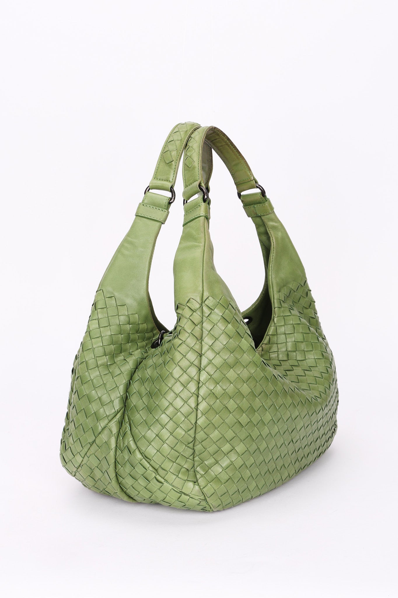 Bottega Veneta Intrecciato Shoulder Bag Green