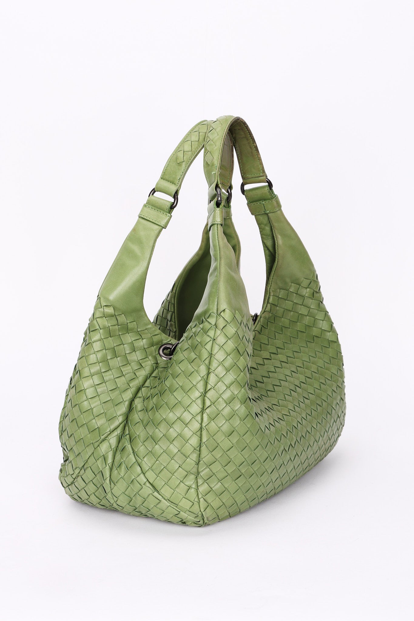 Bottega Veneta Intrecciato Shoulder Bag Green
