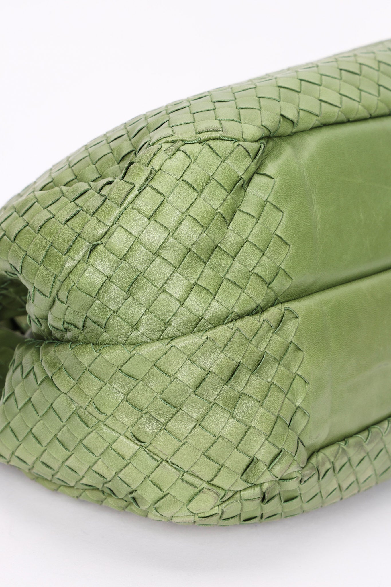 Bottega Veneta Intrecciato Shoulder Bag Green