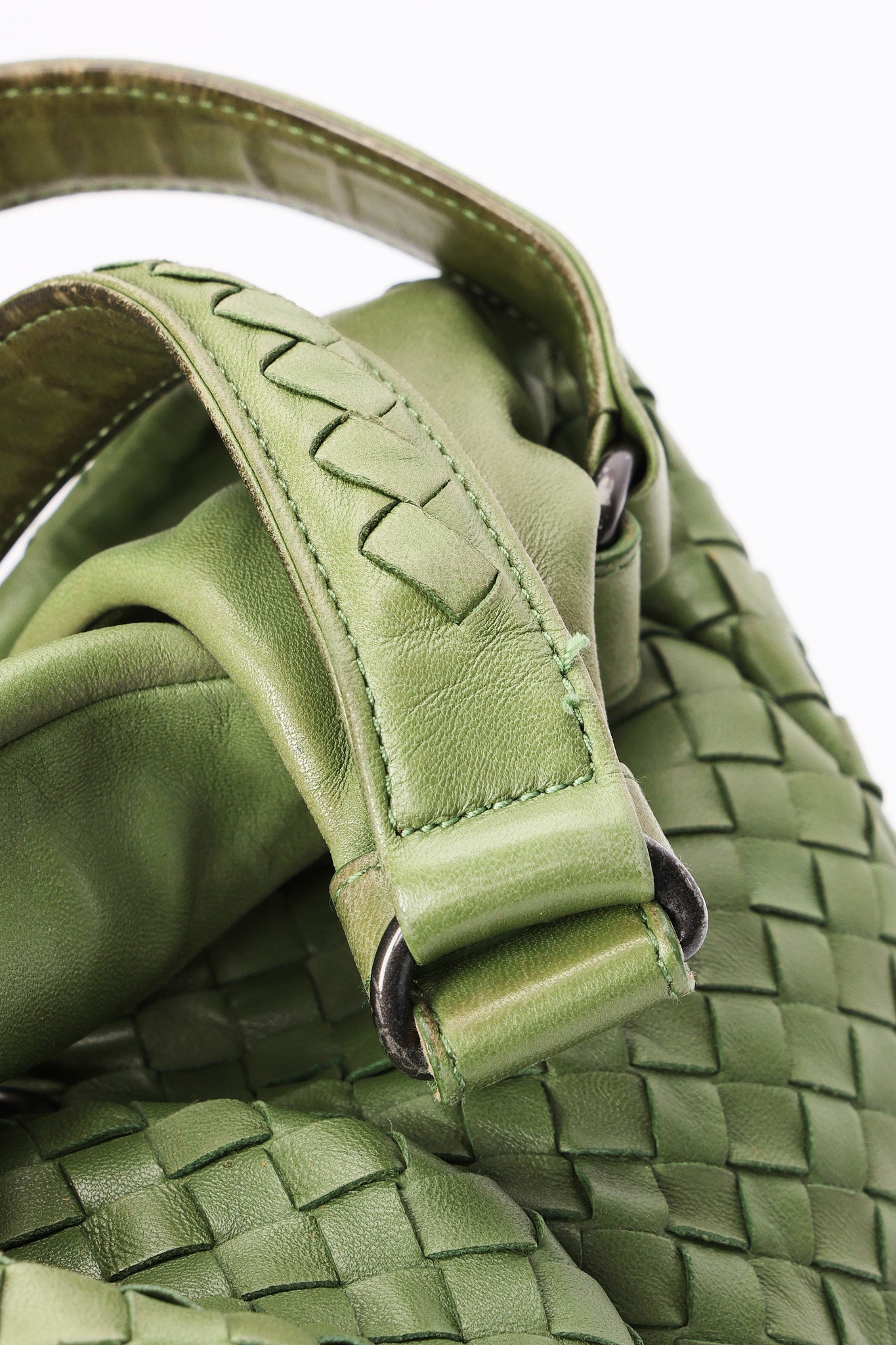 Bottega Veneta Intrecciato Shoulder Bag Green