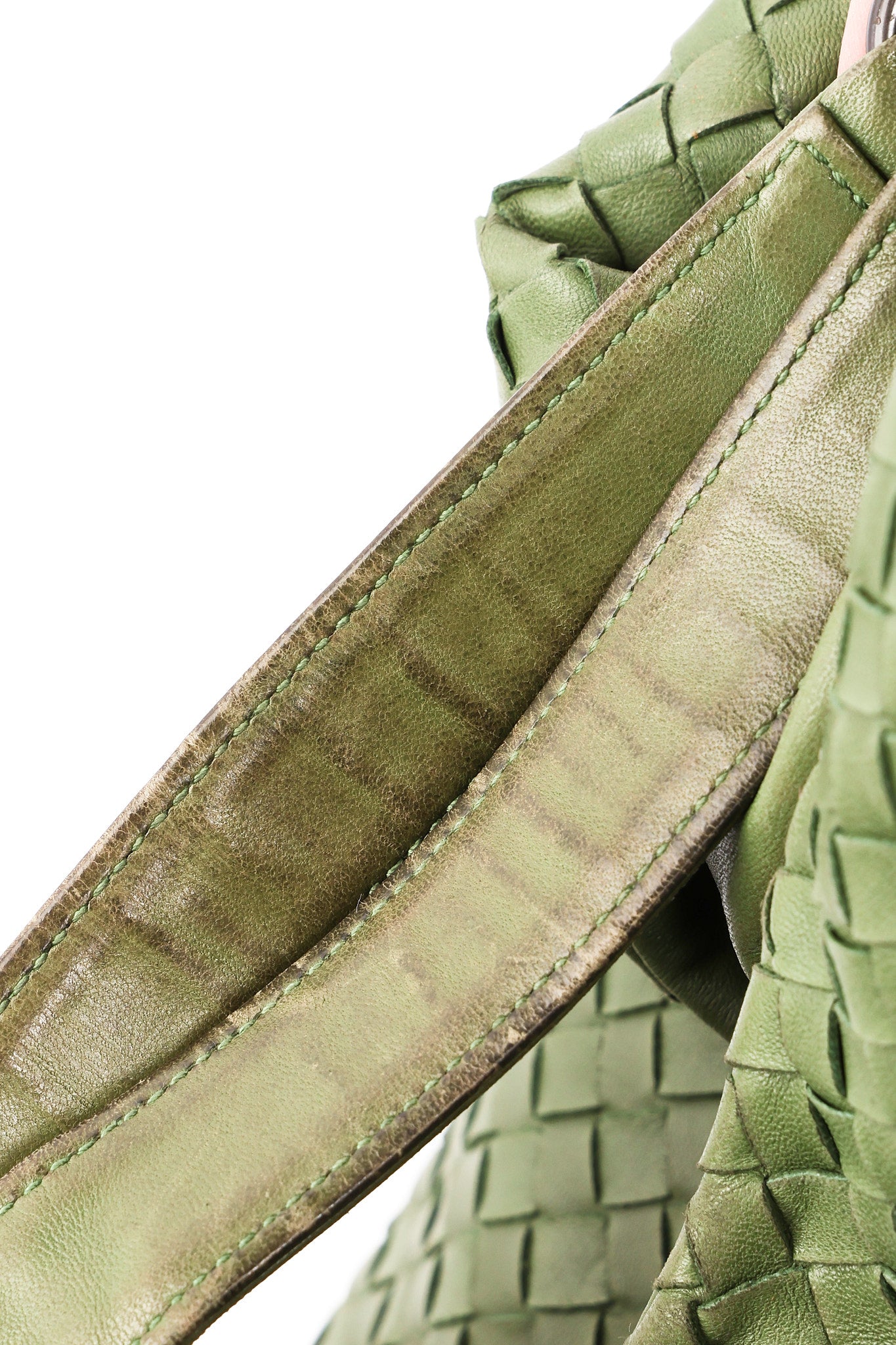 Bottega Veneta Intrecciato Shoulder Bag Green