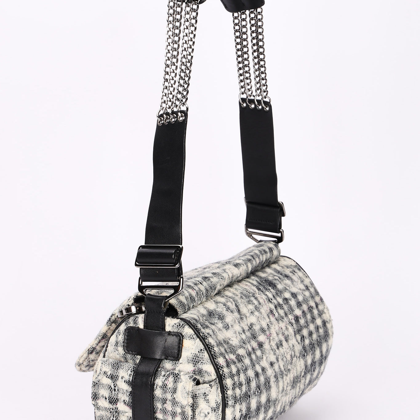 Chanel Tweed Camellia Bowler Bag DSHW