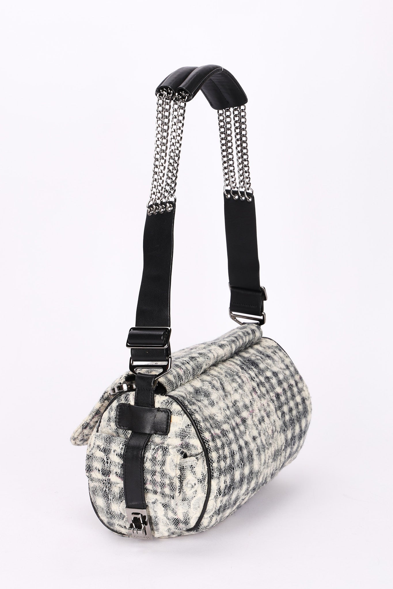 Chanel Tweed Camellia Bowler Bag DSHW
