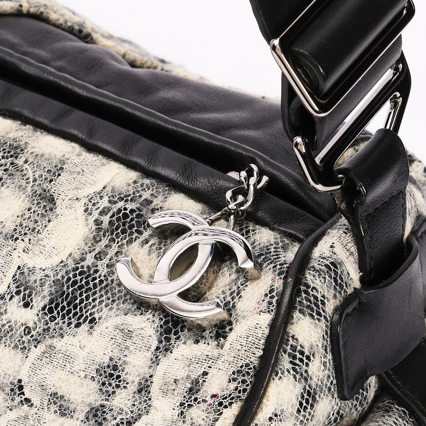 Chanel Tweed Camellia Bowler Bag DSHW