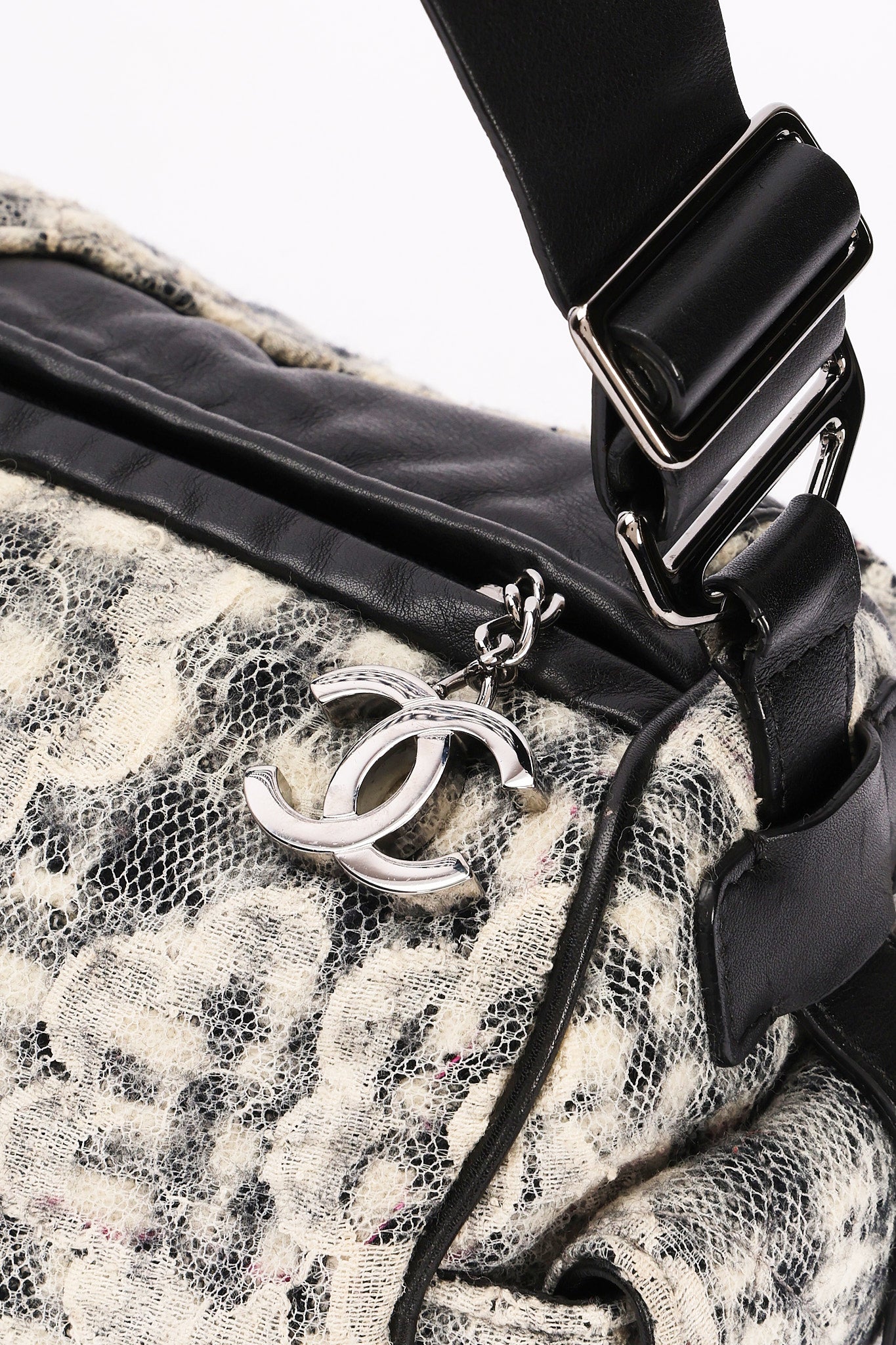 Chanel Tweed Camellia Bowler Bag DSHW