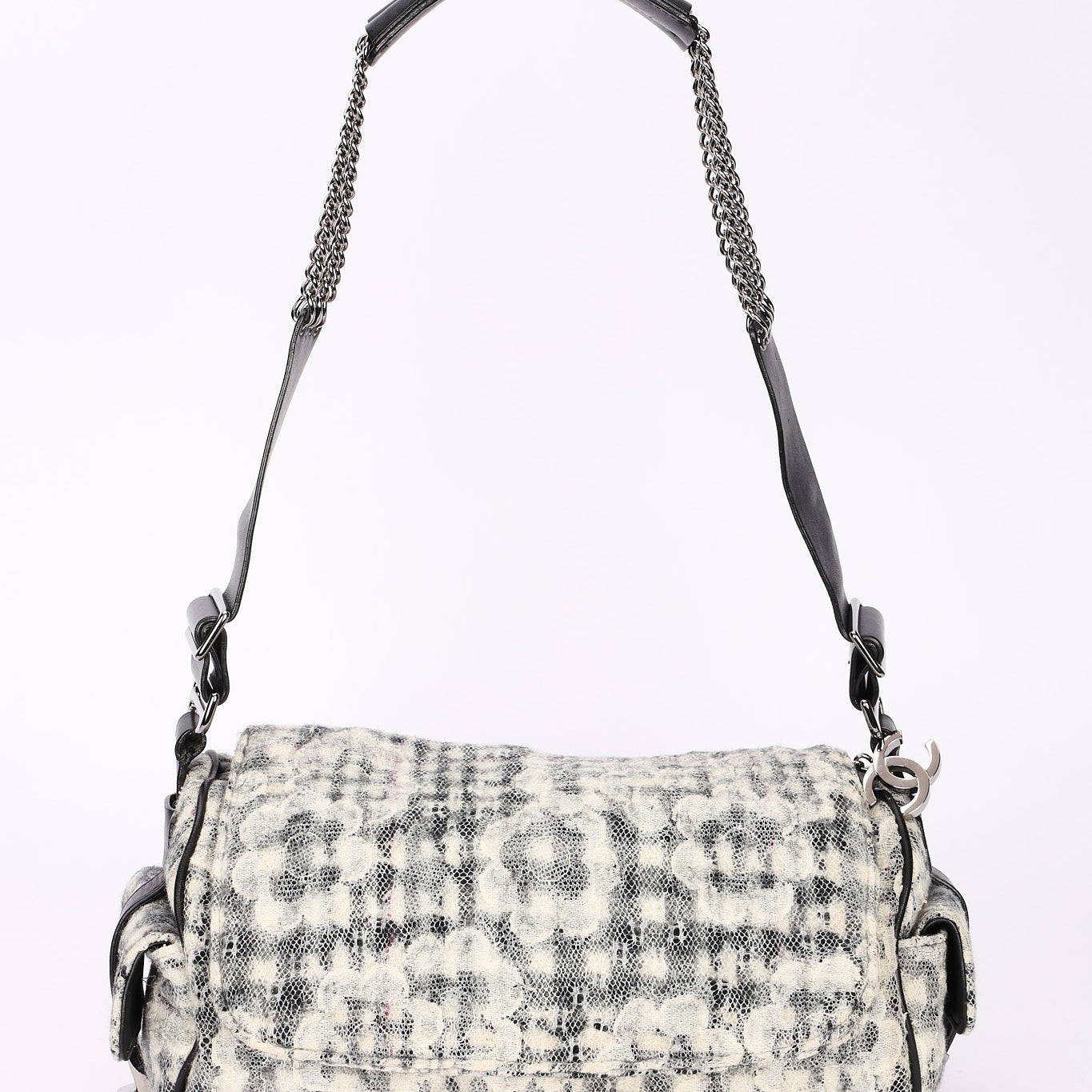 Chanel Tweed Camellia Bowler Bag 2005 DSHW