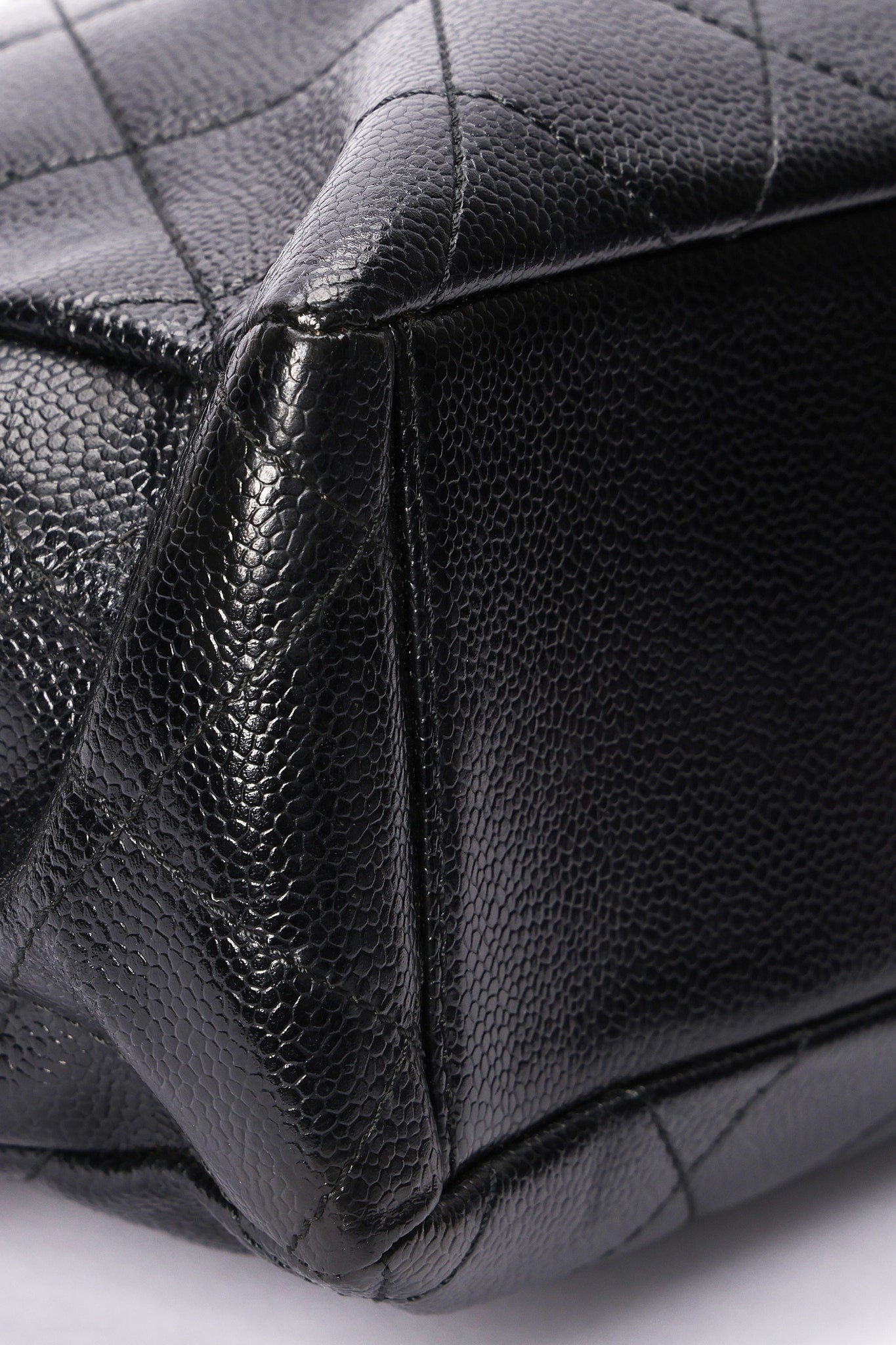 Chanel Quarter Single Flap Black Caviar 24K GP