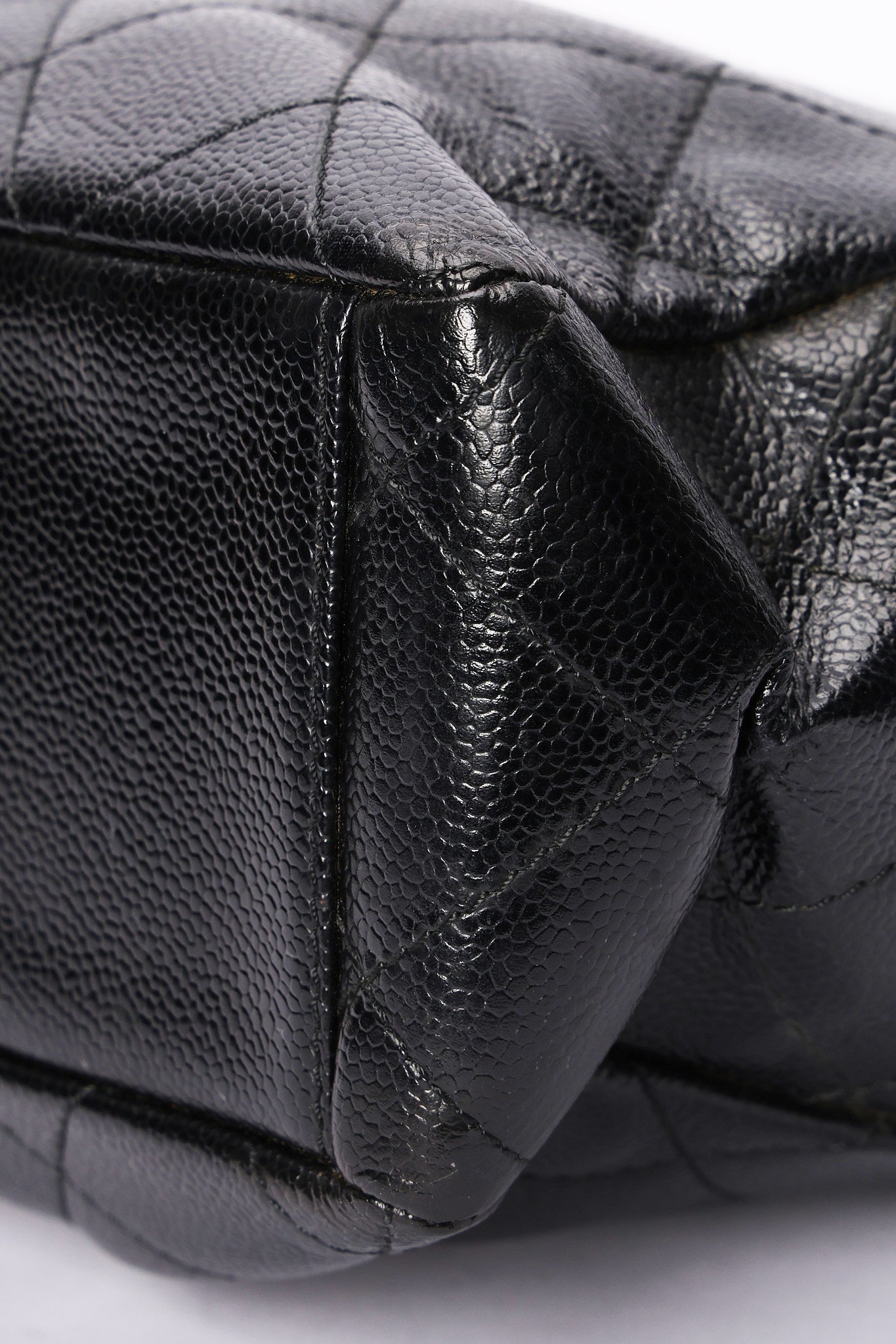 Chanel Quarter Single Flap Black Caviar 24K GP