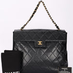 Chanel Quarter Single Flap Black Caviar 24K GP