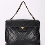 Chanel Quarter Single Flap Black Caviar 24K GP