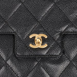 Chanel Quarter Single Flap Black Caviar 24K GP