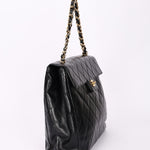 Chanel Quarter Single Flap Black Caviar 24K GP