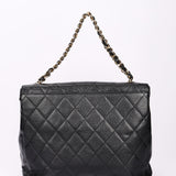 Chanel Quarter Single Flap Black Caviar 24K GP