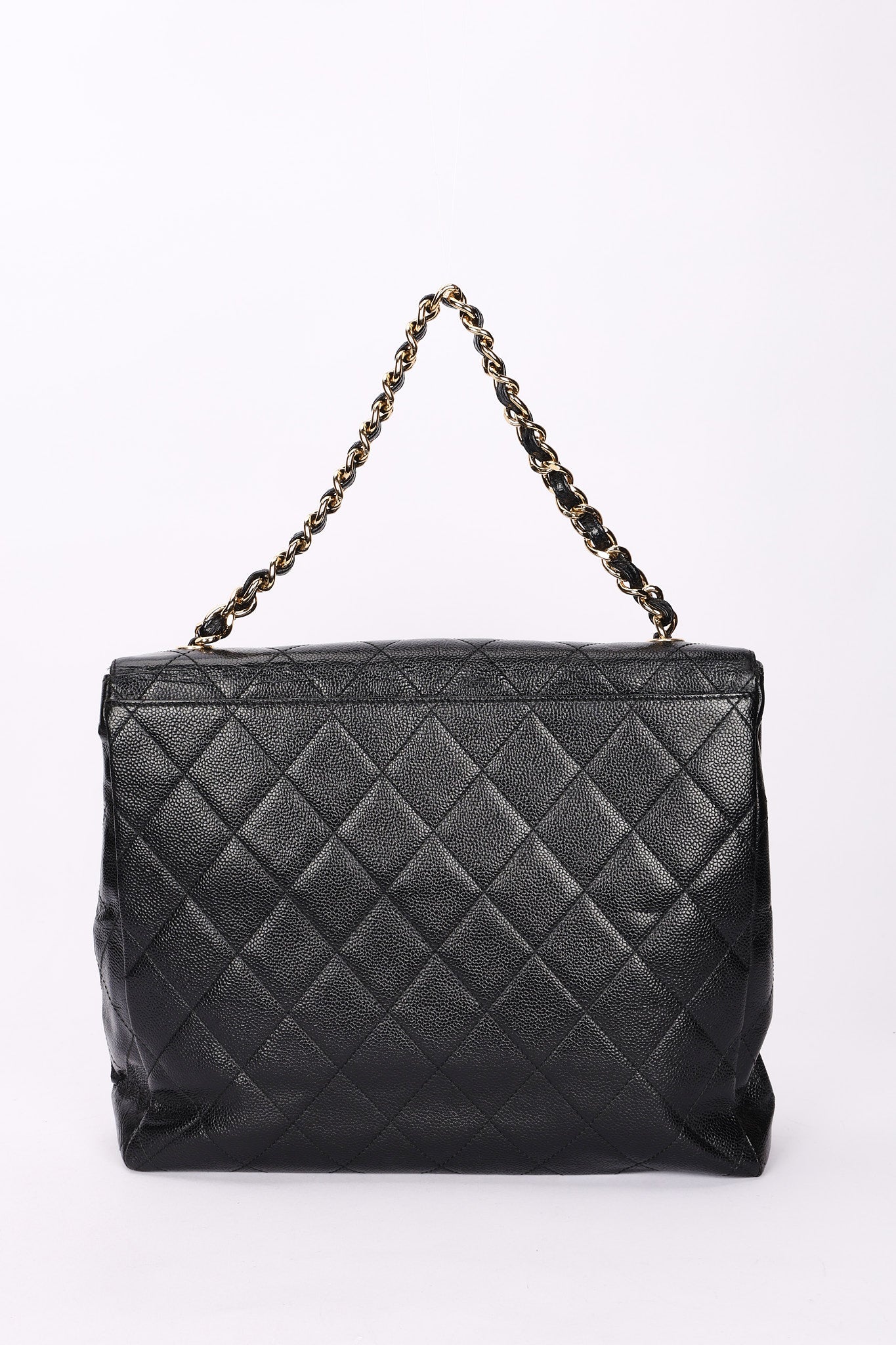 Chanel Quarter Single Flap Black Caviar 24K GP