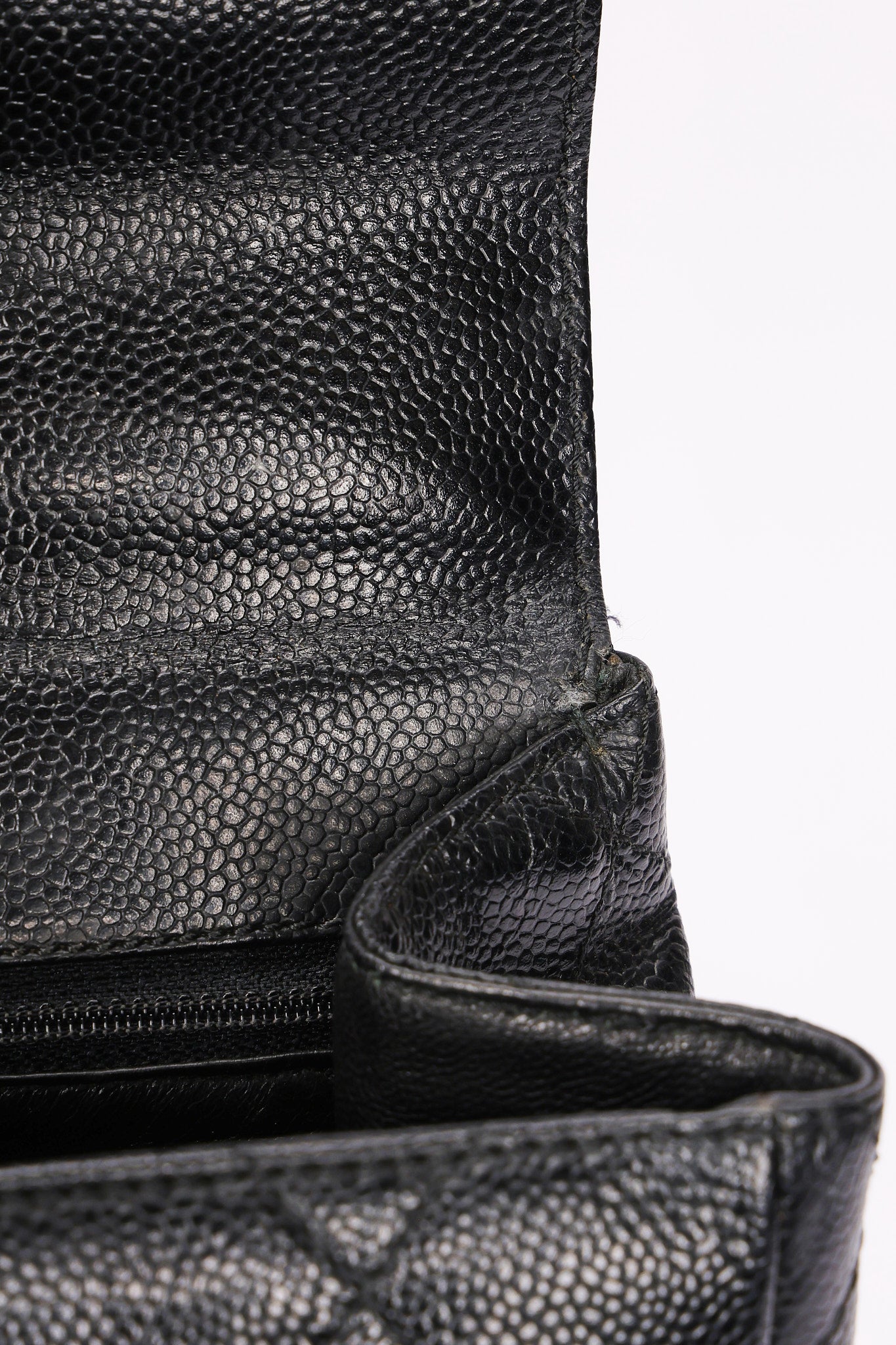 Chanel Quarter Single Flap Black Caviar 24K GP