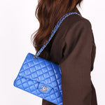 Chanel Small Classic Double Flap Cobalt Blue Lambskin SHW