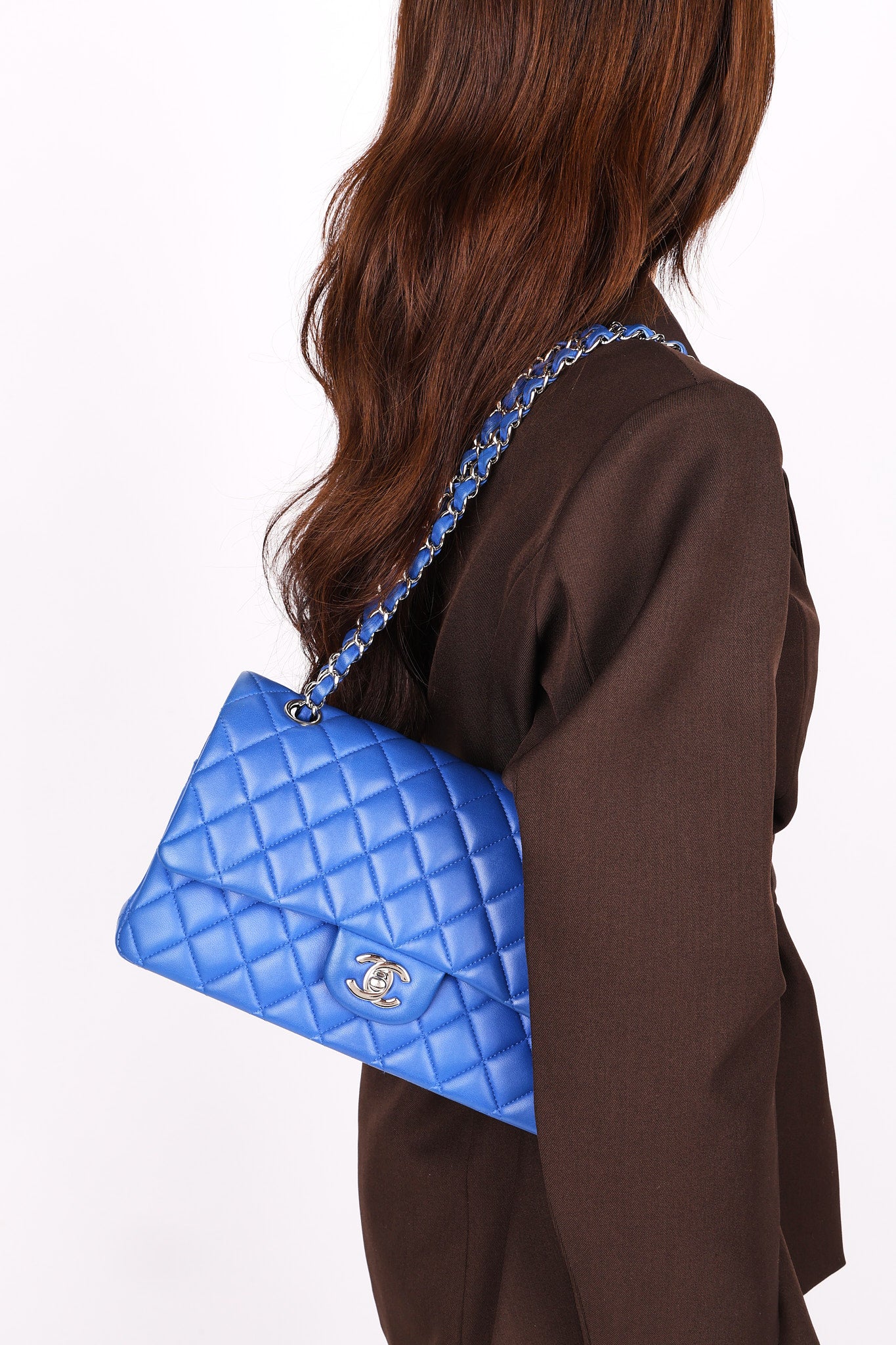 Chanel Small Classic Double Flap Cobalt Blue Lambskin SHW