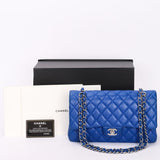 Chanel Small Classic Double Flap Cobalt Blue Lambskin SHW