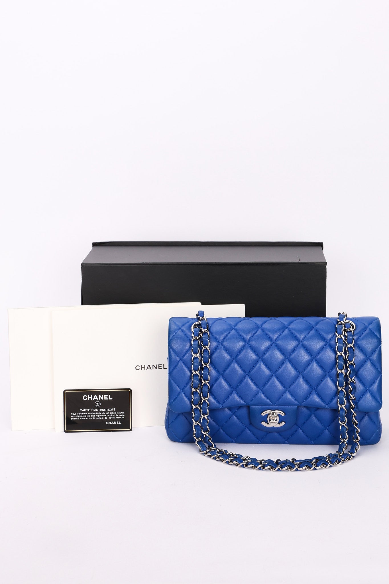 Chanel Small Classic Double Flap Cobalt Blue Lambskin SHW