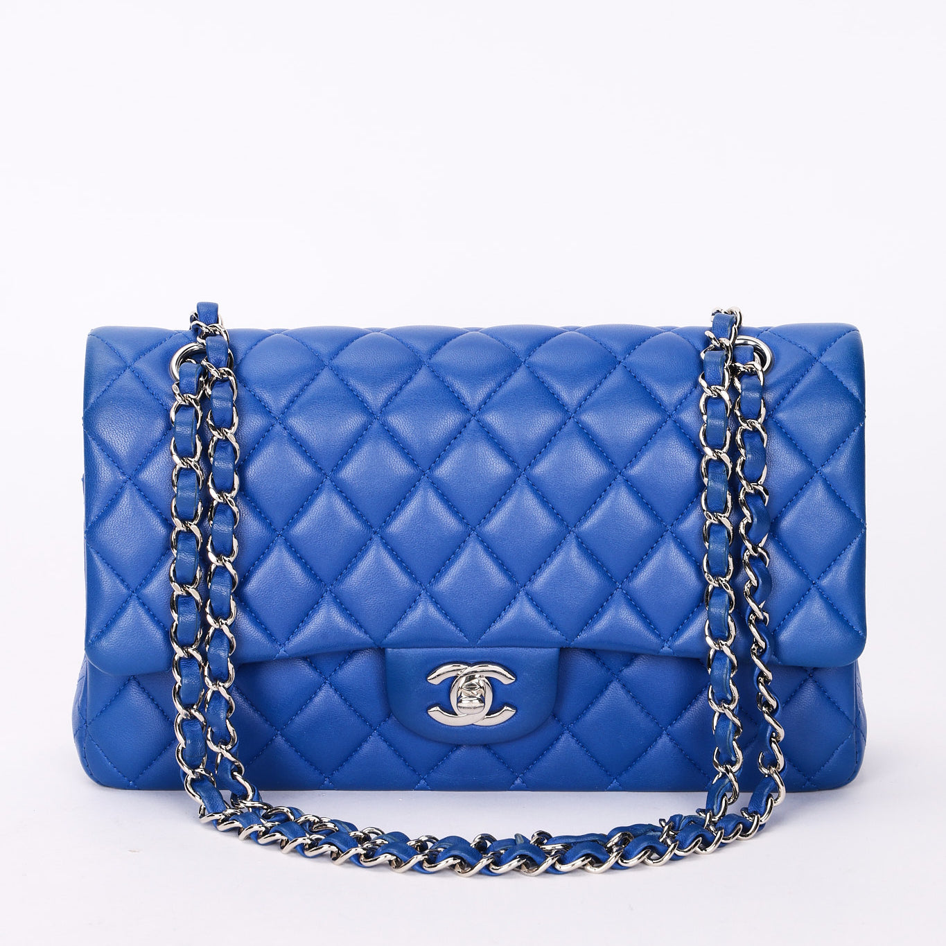 Chanel Small Classic Double Flap Cobalt Blue Lambskin SHW