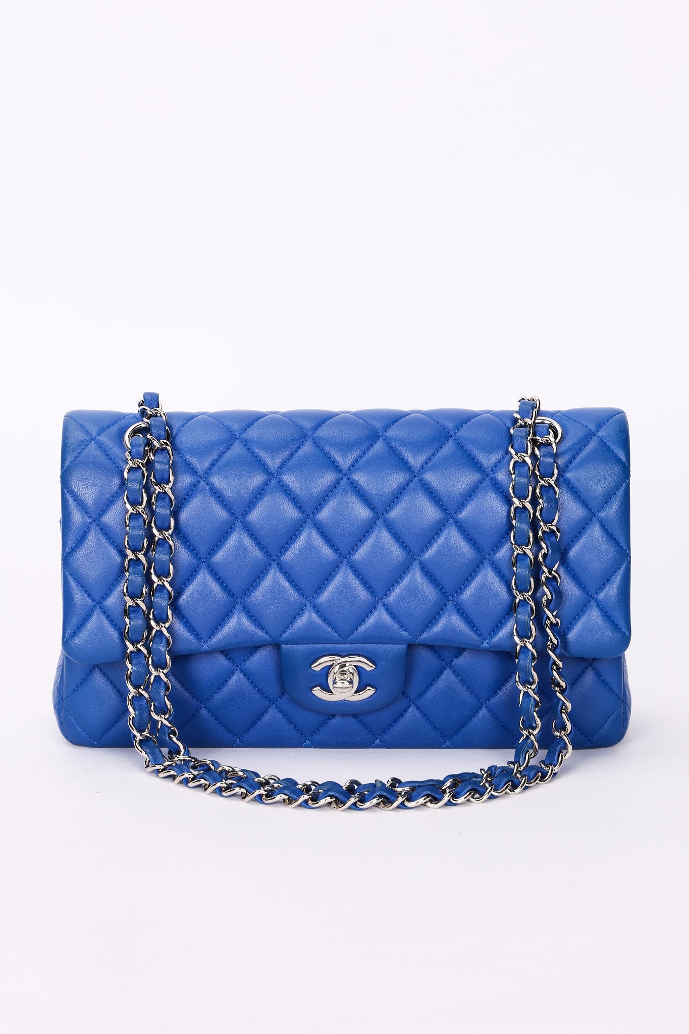 Chanel Small Classic Double Flap Cobalt Blue Lambskin SHW