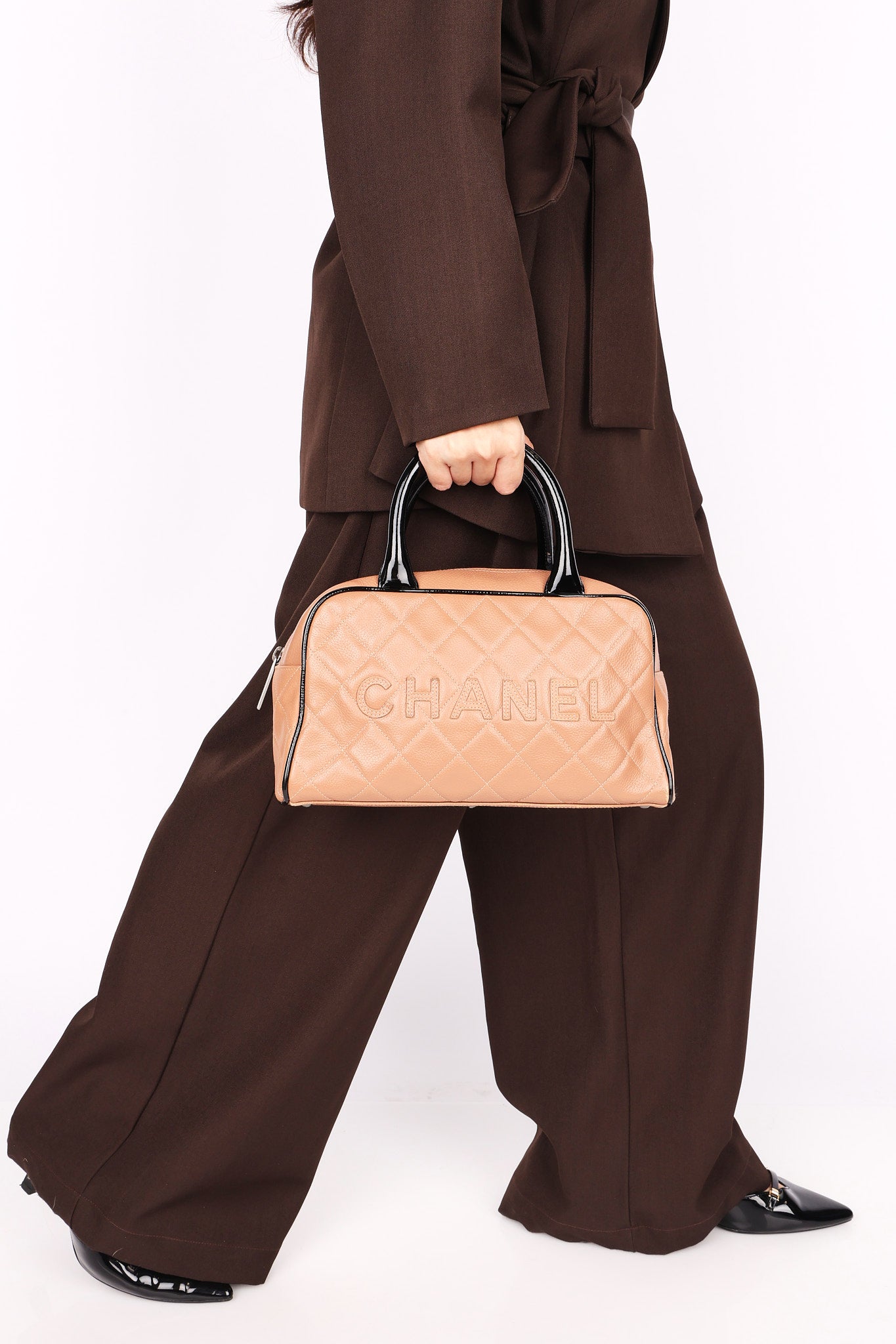 Chanel Mini Bowler Bag Dusty Pink Caviar BSHW