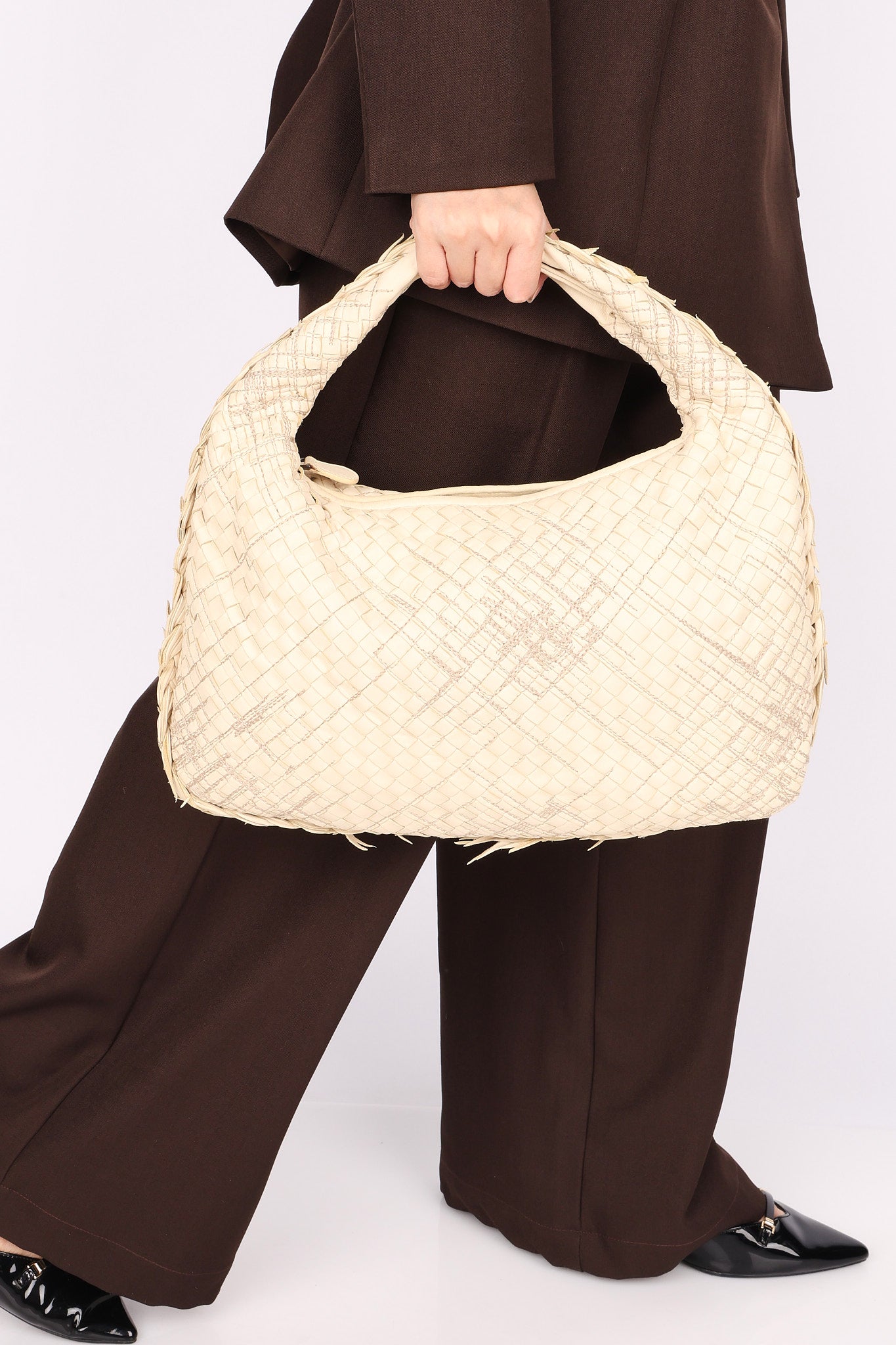 Bottega Veneta Small Intrecciato Hobo White