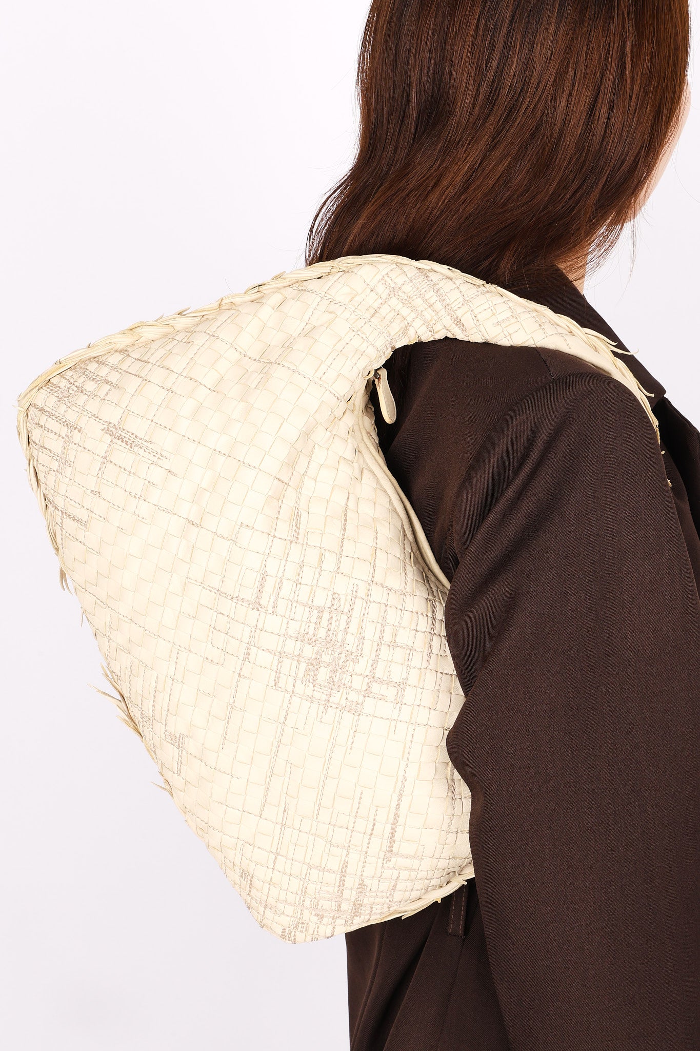 Bottega Veneta Small Intrecciato Hobo White