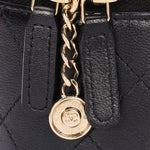 Chanel Mini Round Vanity Case with Chain Black Lambskin CGHW
