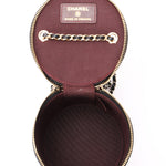 Chanel Mini Round Vanity Case with Chain Black Lambskin CGHW