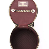 Chanel Mini Round Vanity Case with Chain Black Lambskin CGHW