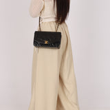 Chanel Small Diana Flap Black Lambskin 24K GP