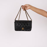 Chanel Small Diana Flap Black Lambskin 24K GP