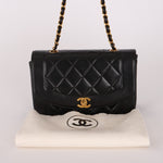 Chanel Small Diana Flap Black Lambskin 24K GP
