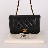 Chanel Small Diana Flap Black Lambskin 24K GP