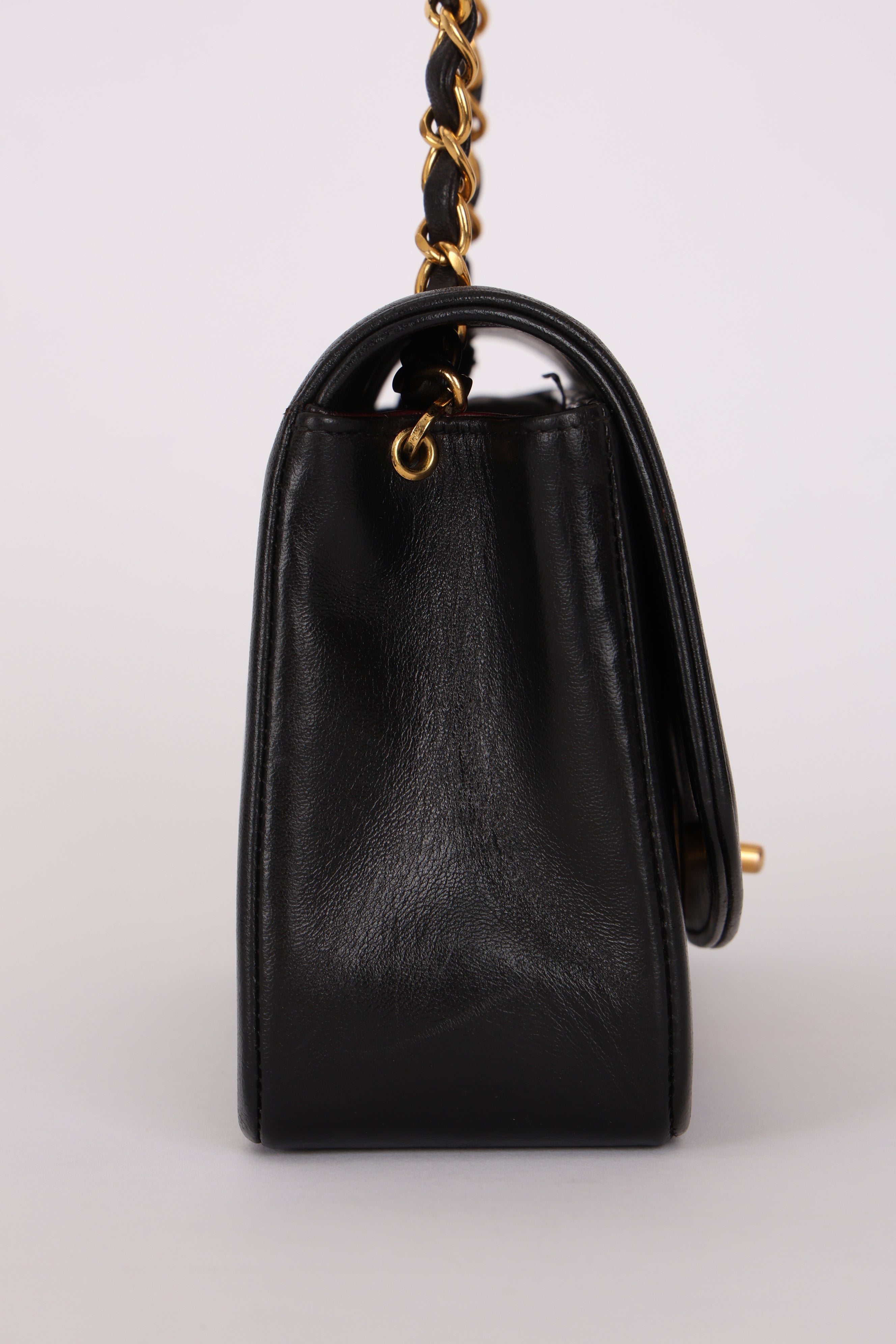 Chanel Small Diana Flap Black Lambskin 24K GP