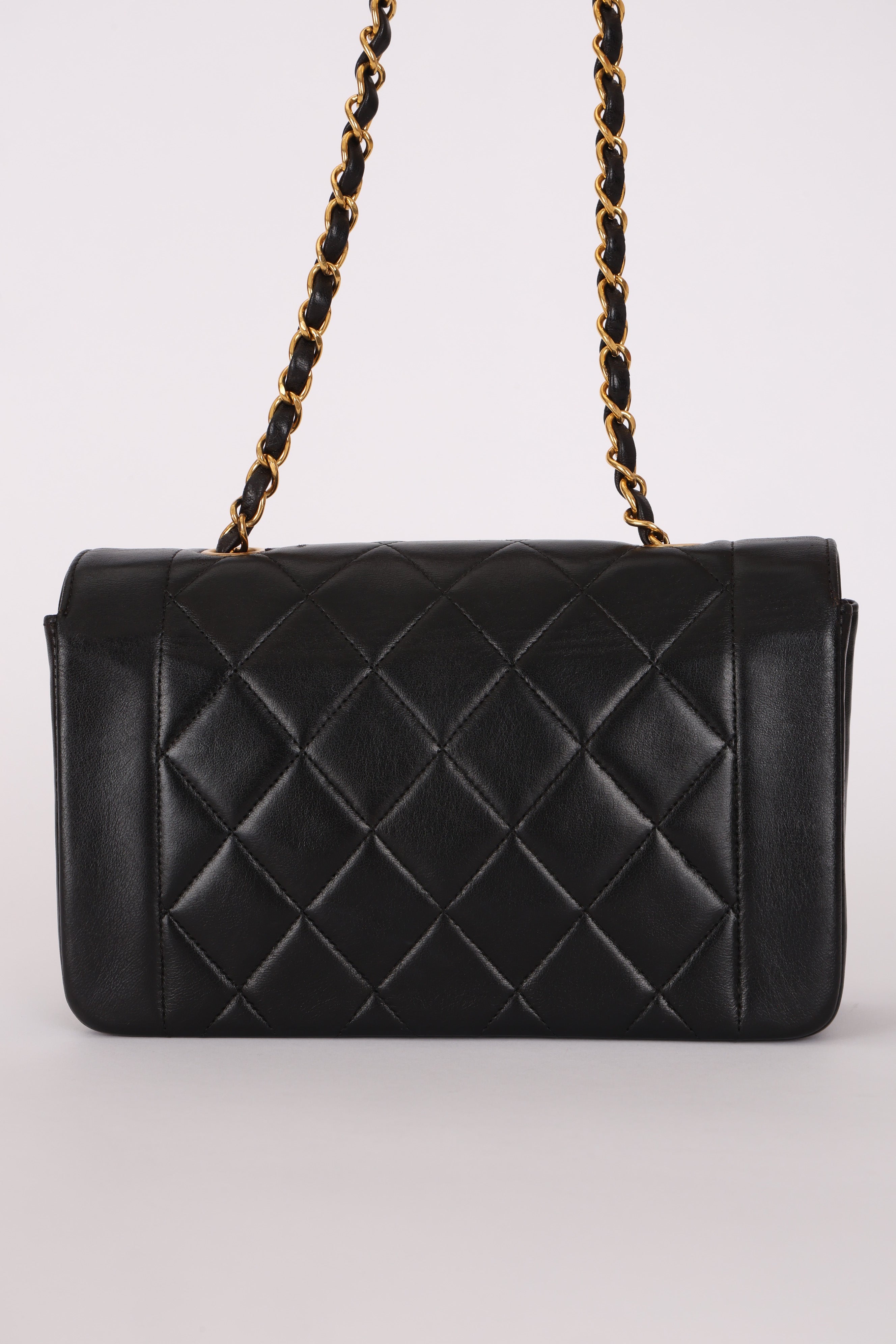 Chanel Small Diana Flap Black Lambskin 24K GP