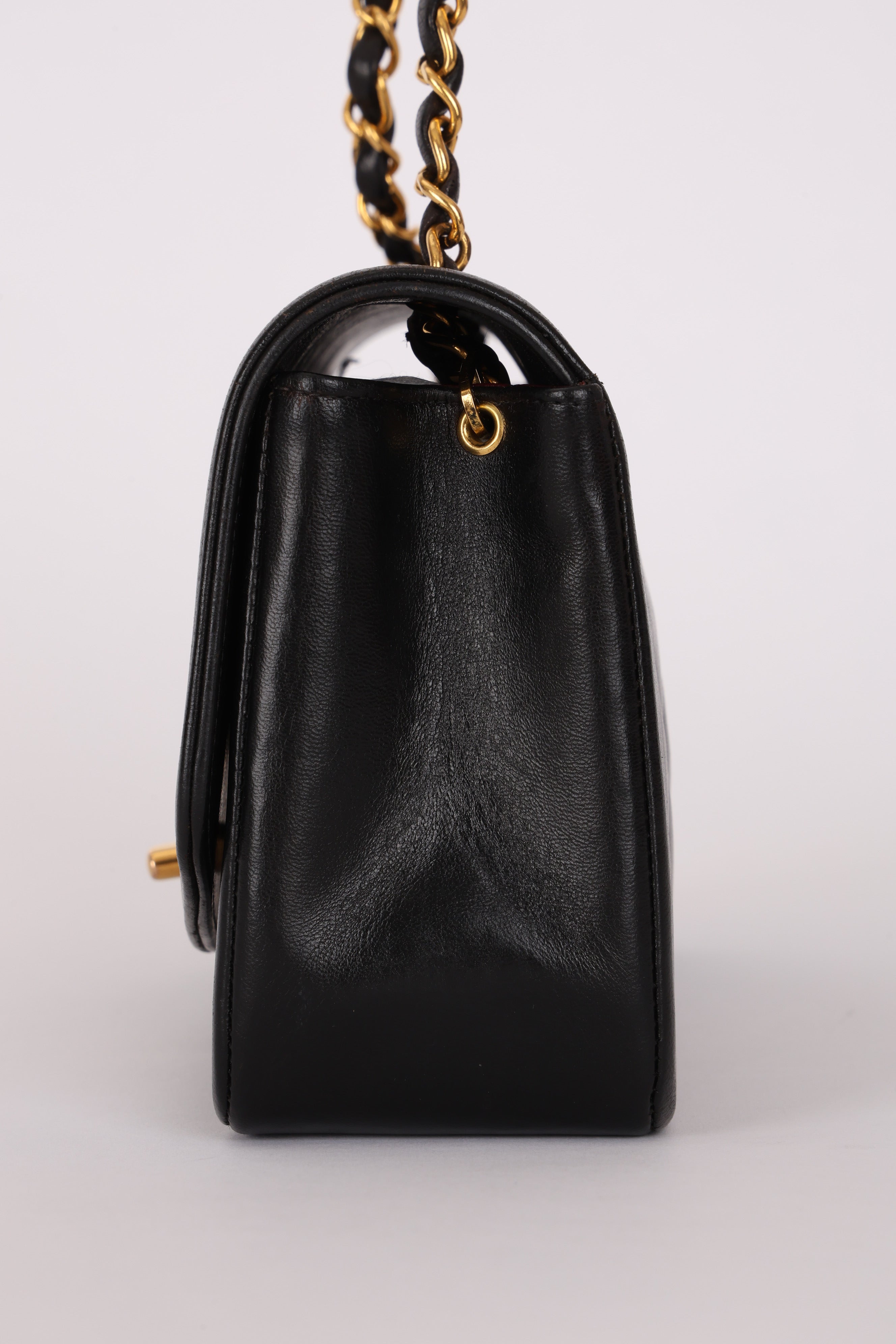 Chanel Small Diana Flap Black Lambskin 24K GP