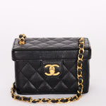 Ultra-Rare Chanel Mini Square Vanity Bag Black Caviar 1997 24K GP