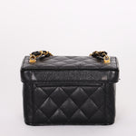 Ultra-Rare Chanel Mini Square Vanity Bag Black Caviar 1997 24K GP