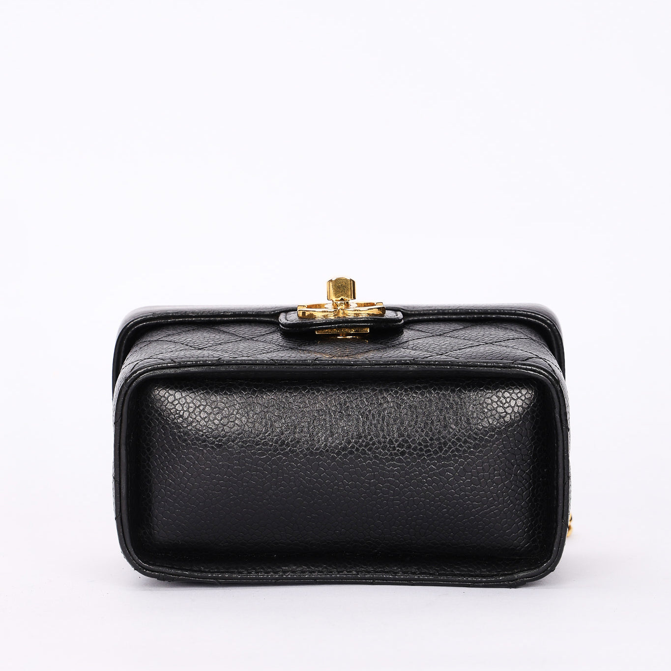 Ultra-Rare Chanel Mini Square Vanity Bag Black Caviar 1997 24K GP
