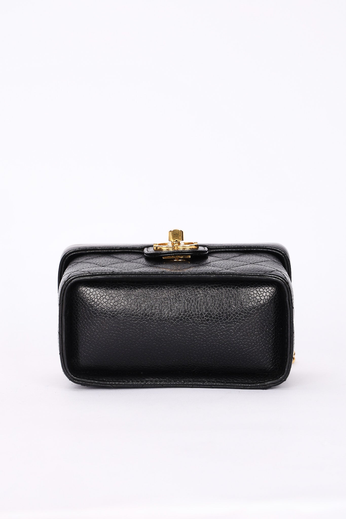 Ultra-Rare Chanel Mini Square Vanity Bag Black Caviar 1997 24K GP