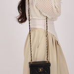 Ultra-Rare Chanel Mini Square Vanity Bag Black Caviar 1997 24K GP