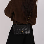 Chanel Small Diana Flap Black Lambskin 24K GP