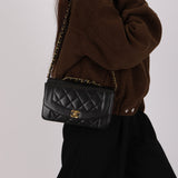Chanel Small Diana Flap Black Lambskin 24K GP
