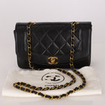 Chanel Small Diana Flap Black Lambskin 24K GP