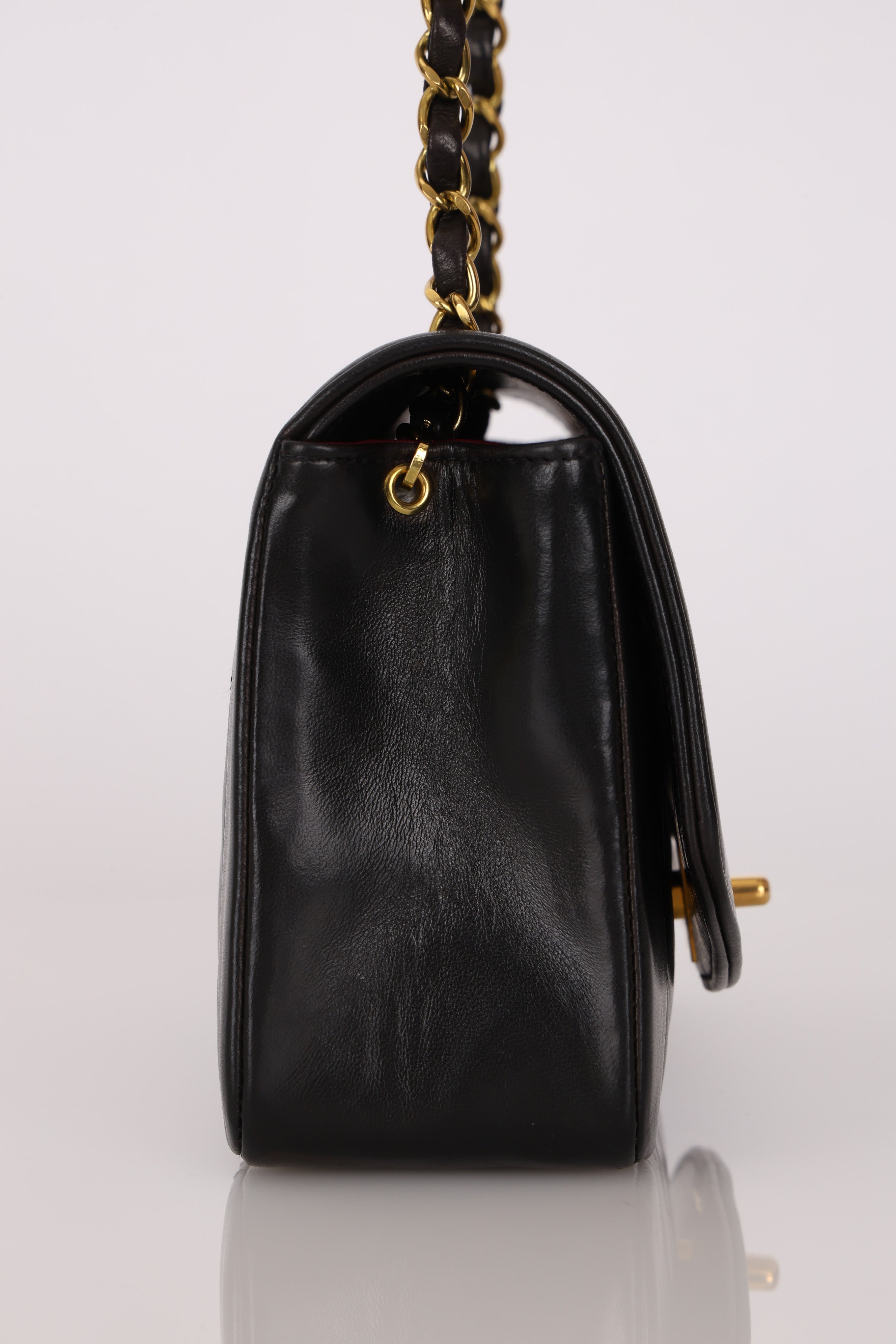 Chanel Small Diana Flap Black Lambskin 24K GP