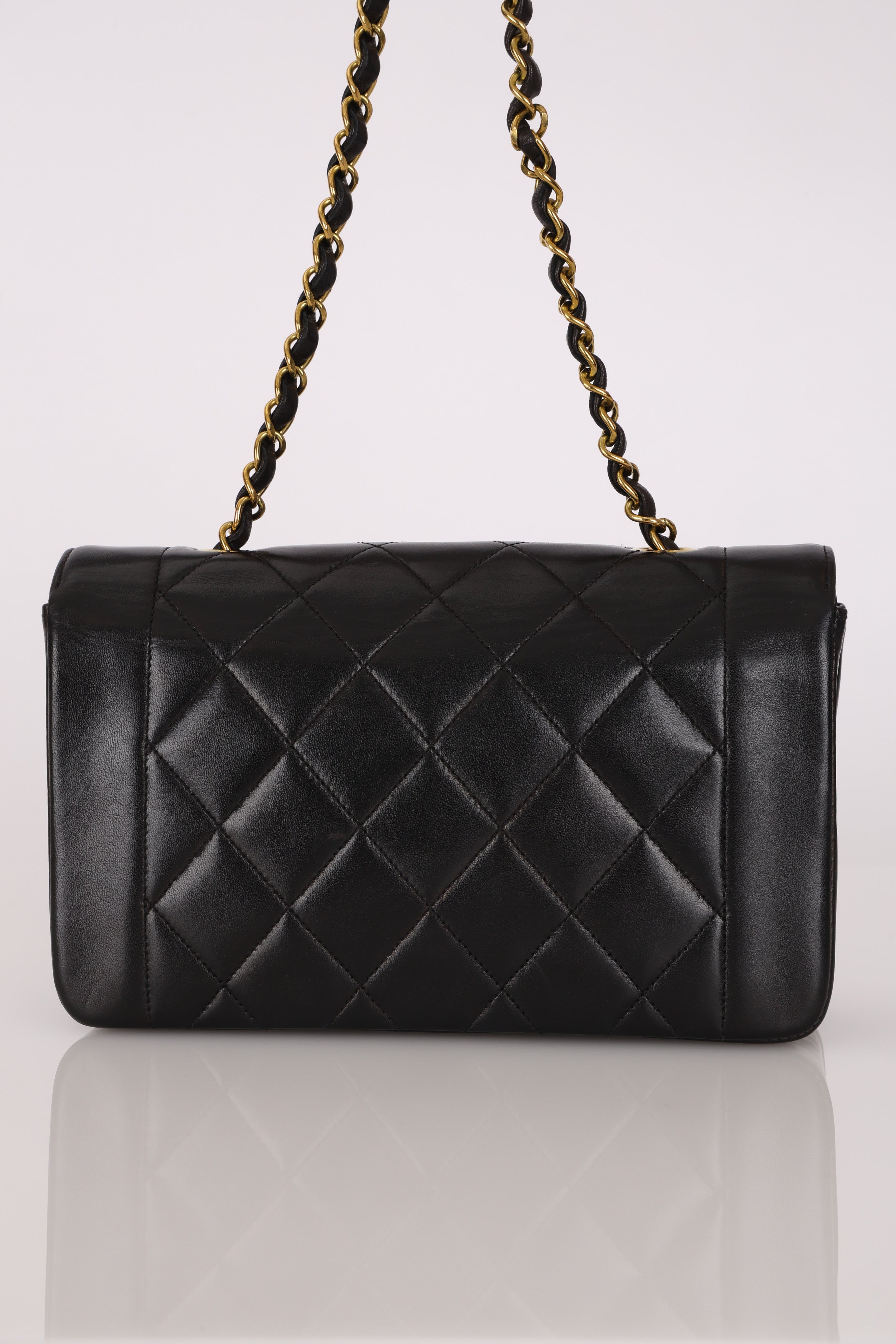 Chanel Small Diana Flap Black Lambskin 24K GP