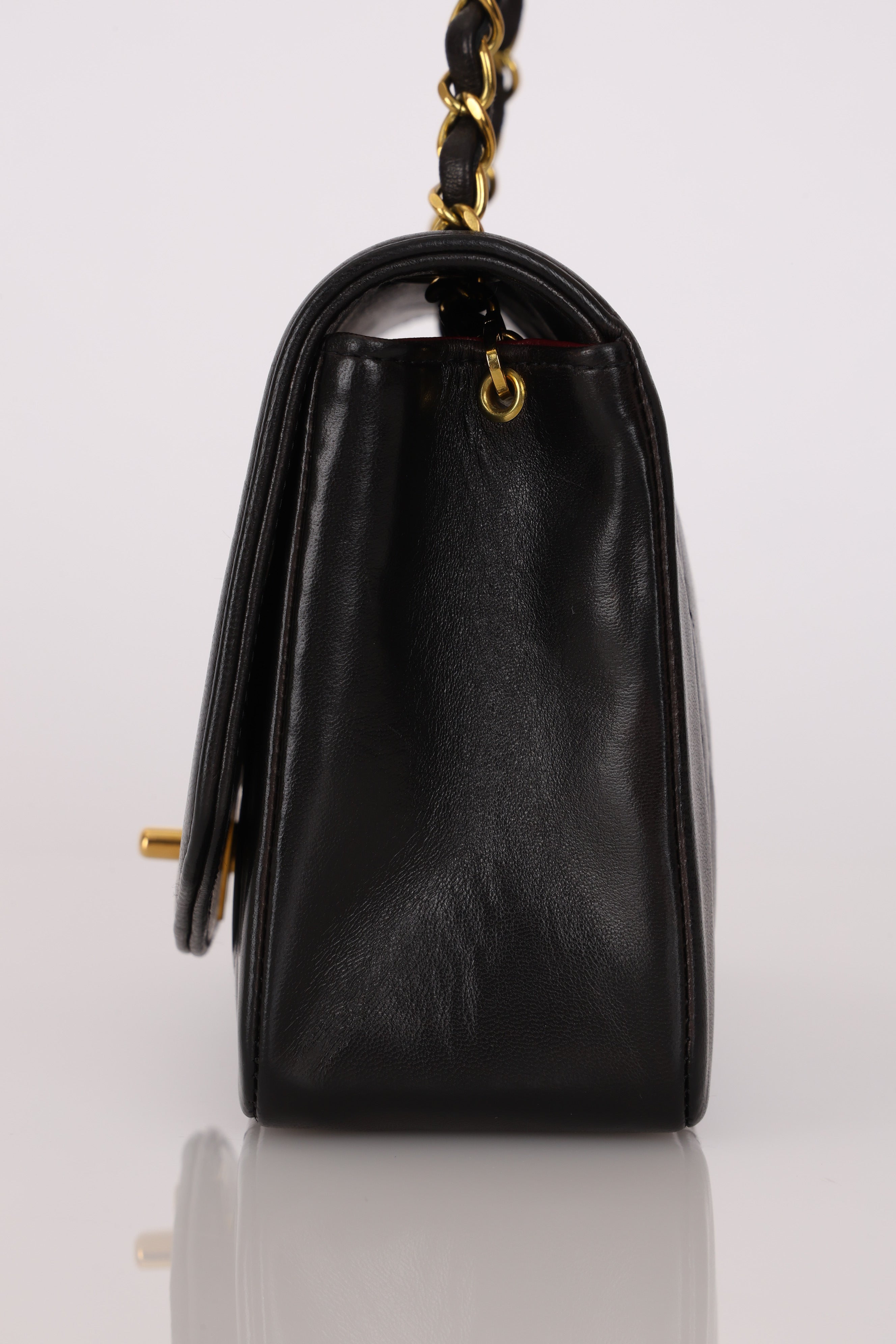 Chanel Small Diana Flap Black Lambskin 24K GP