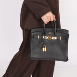Hermès Birkin 25 Noir Togo Retourne 2009 GHW